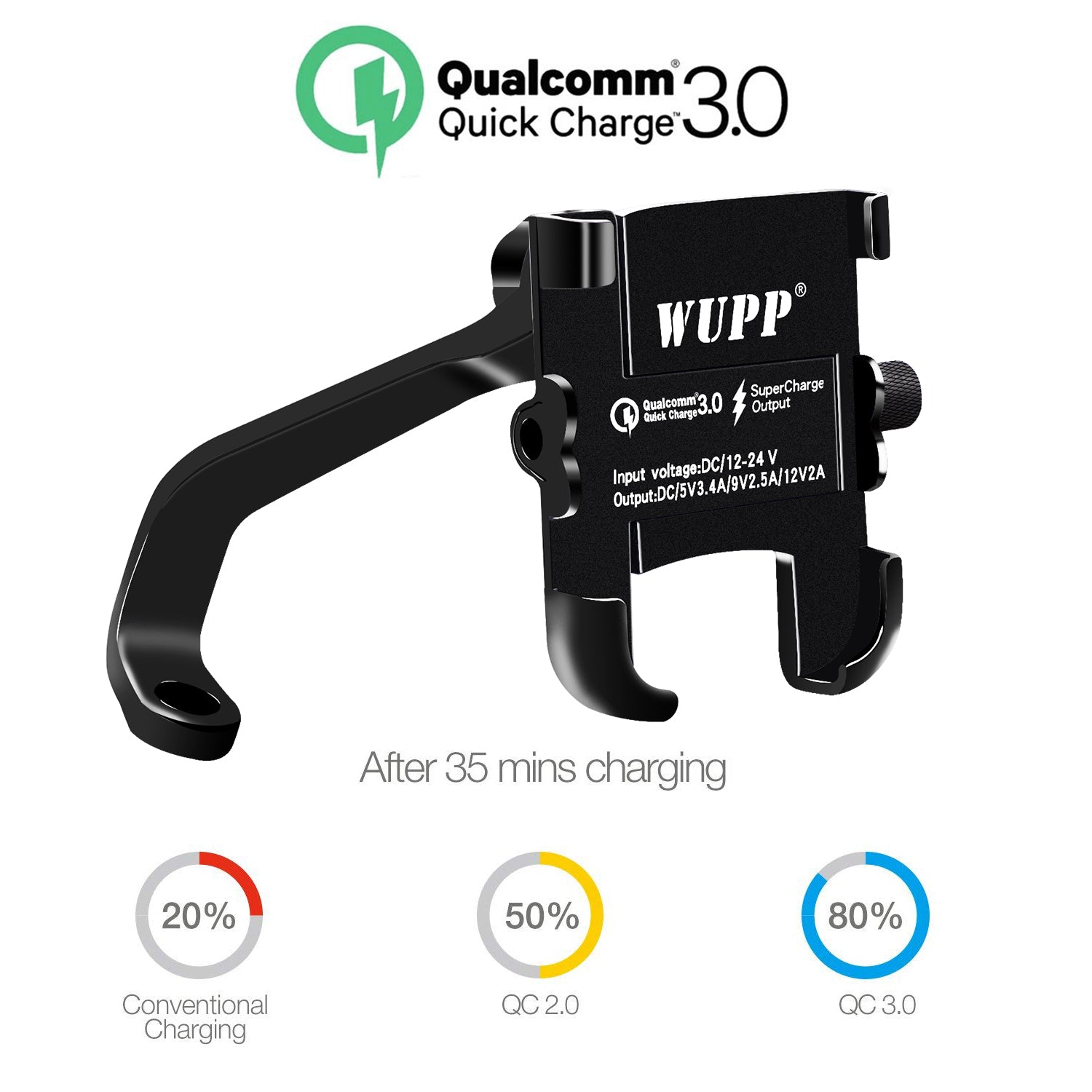 Universal Phone Holder QC 3.0 Motorcycle USB Charger