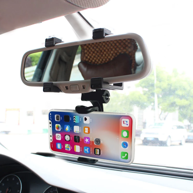 360 Degrees Car Phone Holder Car Rearview Mirror Mount Phone Holder